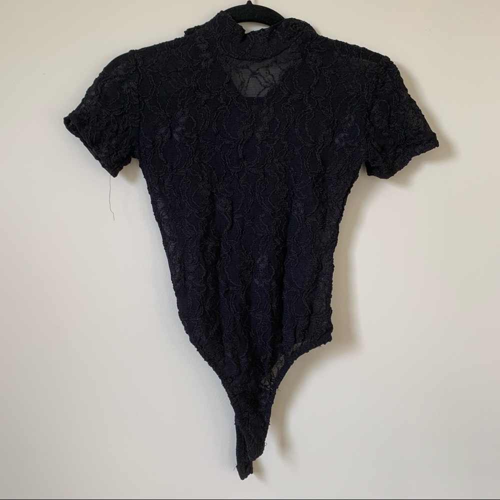 Mock lace small bodysuit